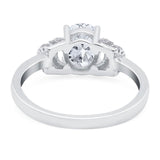 Art Deco Oval Natural Stone Wedding Ring