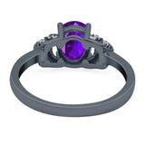 Art Deco Oval Natural Stone Wedding Ring