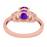 Art Deco Oval Natural Stone Wedding Ring