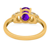 Art Deco Oval Natural Stone Wedding Ring