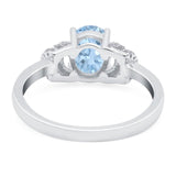 Art Deco Oval Natural Stone Wedding Ring