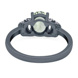 Art Deco Oval Natural Stone Wedding Ring