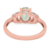 Art Deco Oval Natural Stone Wedding Ring