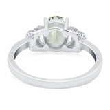 Art Deco Oval Natural Stone Wedding Ring