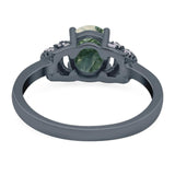 Art Deco Oval Natural Stone Wedding Ring