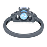 Art Deco Oval Natural Stone Wedding Ring