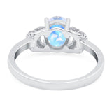 Art Deco Oval Natural Stone Wedding Ring