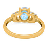 Art Deco Oval Natural Stone Wedding Ring