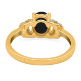 Art Deco Oval Natural Stone Wedding Ring