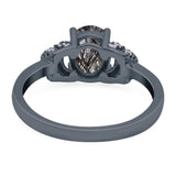 Art Deco Oval Natural Stone Wedding Ring