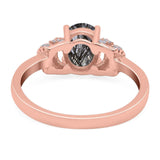 Art Deco Oval Natural Stone Wedding Ring