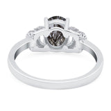 Art Deco Oval Natural Stone Wedding Ring