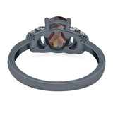 Art Deco Oval Natural Stone Wedding Ring