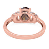 Art Deco Oval Natural Stone Wedding Ring