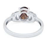 Art Deco Oval Natural Stone Wedding Ring