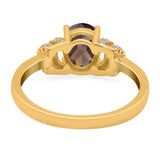 Art Deco Oval Natural Stone Wedding Ring