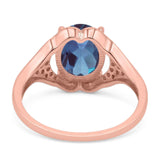 Oval Natural Stone Cluster Wedding Ring