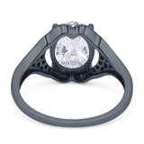 Oval Natural Stone Cluster Wedding Ring