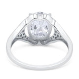 Oval Natural Stone Cluster Wedding Ring