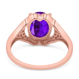 Oval Natural Stone Cluster Wedding Ring