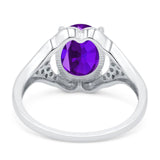 Oval Natural Stone Cluster Wedding Ring