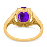 Oval Natural Stone Cluster Wedding Ring