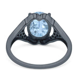 Oval Natural Stone Cluster Wedding Ring