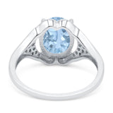 Oval Natural Stone Cluster Wedding Ring