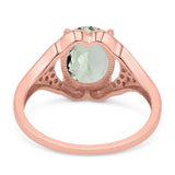 Oval Natural Stone Cluster Wedding Ring