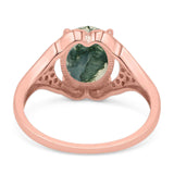 Oval Natural Stone Cluster Wedding Ring