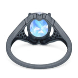 Oval Natural Stone Cluster Wedding Ring