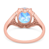 Oval Natural Stone Cluster Wedding Ring