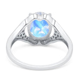 Oval Natural Stone Cluster Wedding Ring