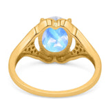 Oval Natural Stone Cluster Wedding Ring