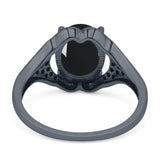 Oval Natural Stone Cluster Wedding Ring