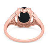 Oval Natural Stone Cluster Wedding Ring