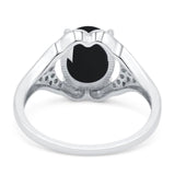 Oval Natural Stone Cluster Wedding Ring