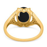 Oval Natural Stone Cluster Wedding Ring