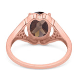 Oval Natural Stone Cluster Wedding Ring