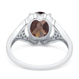 Oval Natural Stone Cluster Wedding Ring