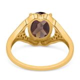 Oval Natural Stone Cluster Wedding Ring