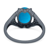 Oval Natural Stone Cluster Wedding Ring