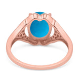 Oval Natural Stone Cluster Wedding Ring