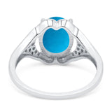 Oval Natural Stone Cluster Wedding Ring