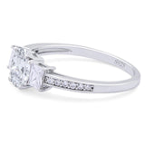 Art Deco Oval Natural Stone Trio Ring