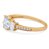 Art Deco Oval Natural Stone Trio Ring