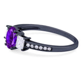 Art Deco Oval Natural Stone Trio Ring