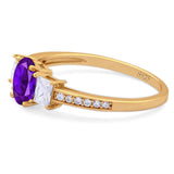 Art Deco Oval Natural Stone Trio Ring