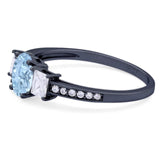 Art Deco Oval Natural Stone Trio Ring