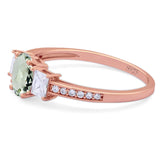 Art Deco Oval Natural Stone Trio Ring